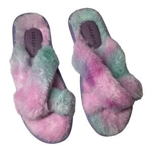 Indigo Rd. Rainbow Faux Fur Slippers  7 Irricky